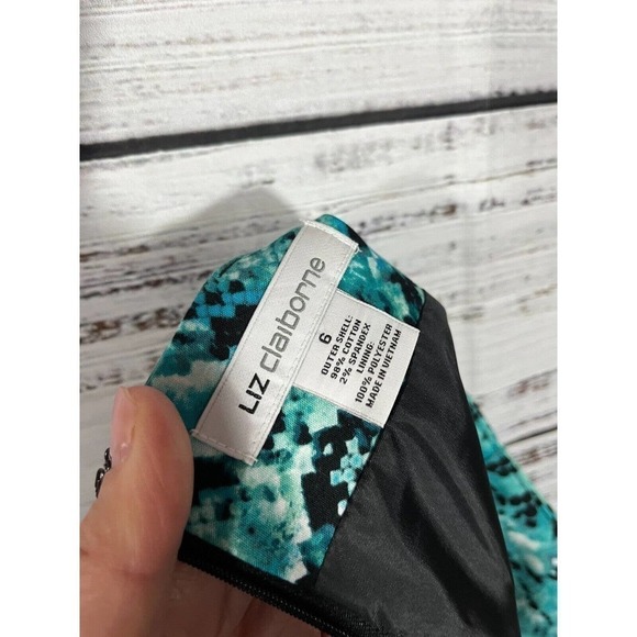 Liz Claiborne Skirt size 6 Teal Black Faux Snake Skin Pencil Stretch Knee Career - Picture 10 of 10
